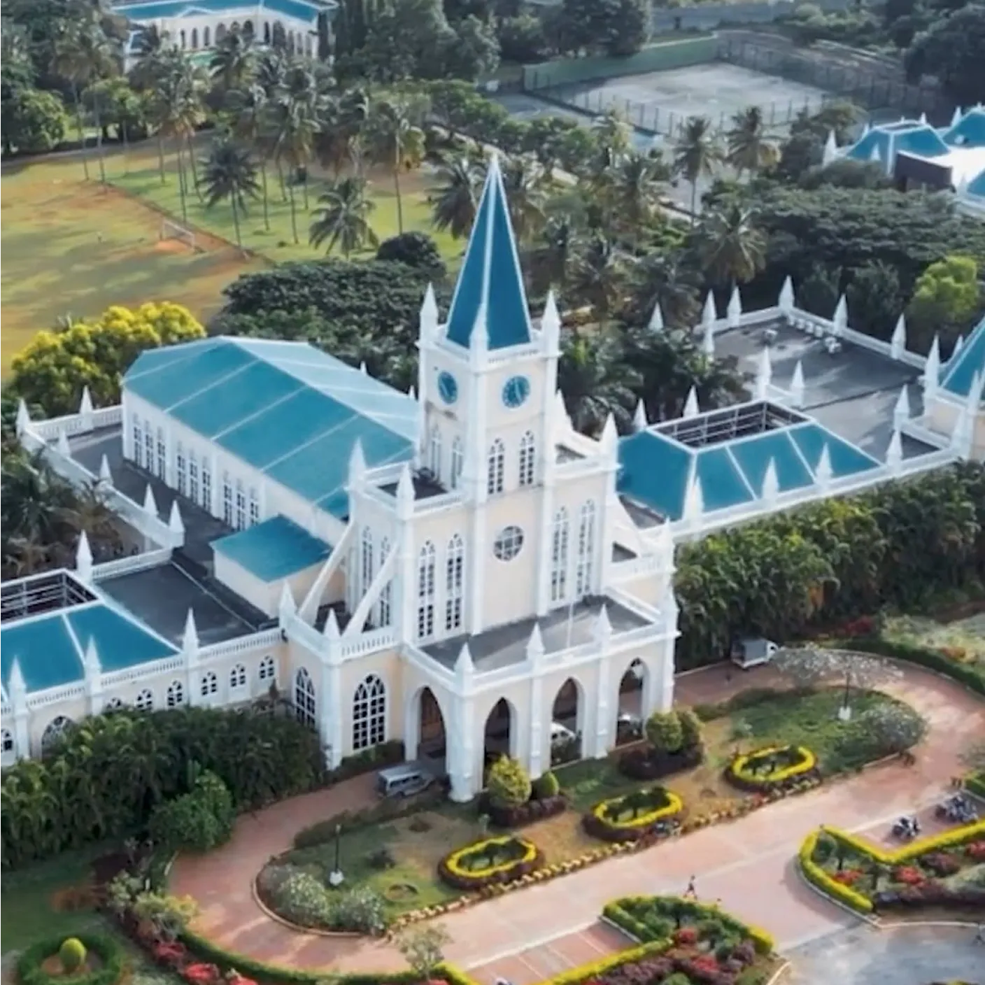 Aerial view of 64-acre lush green residential campus at Sarala Birla Academy Bengaluru